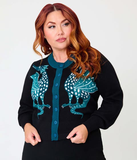 Plus Size 1950s Cropped Cardigan