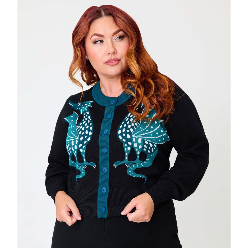 Unique Vintage Plus Size 1950s Cropped Cardigan