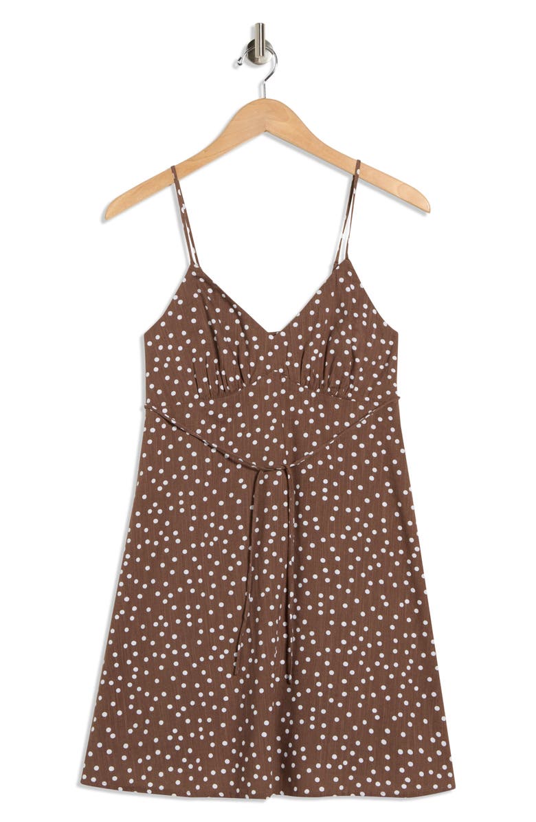 Abound Printed Minidress, Alternate, color, Brown- White Dance Dot