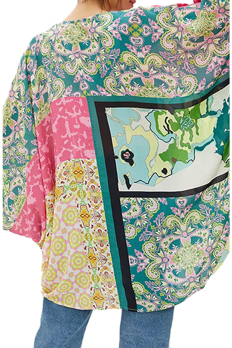 Mixed Pattern Jacket, Alternate, color, PINK