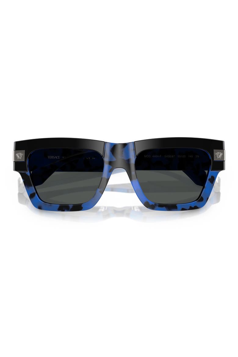 55mm Rectangular Sunglasses, Alternate, color, HAVANA BLUE