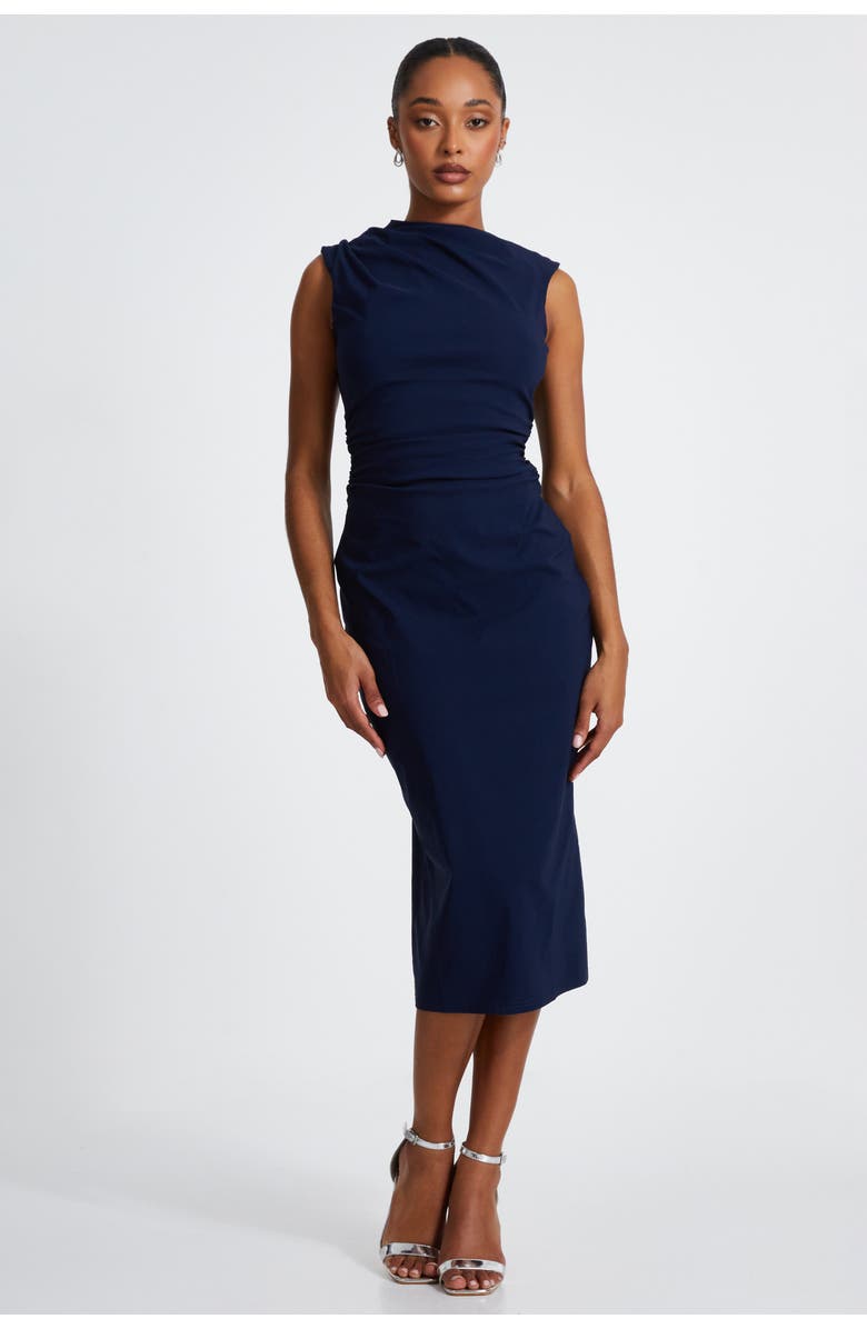 QUIZ Bengaline High Neck Midi Dress, Main, color,