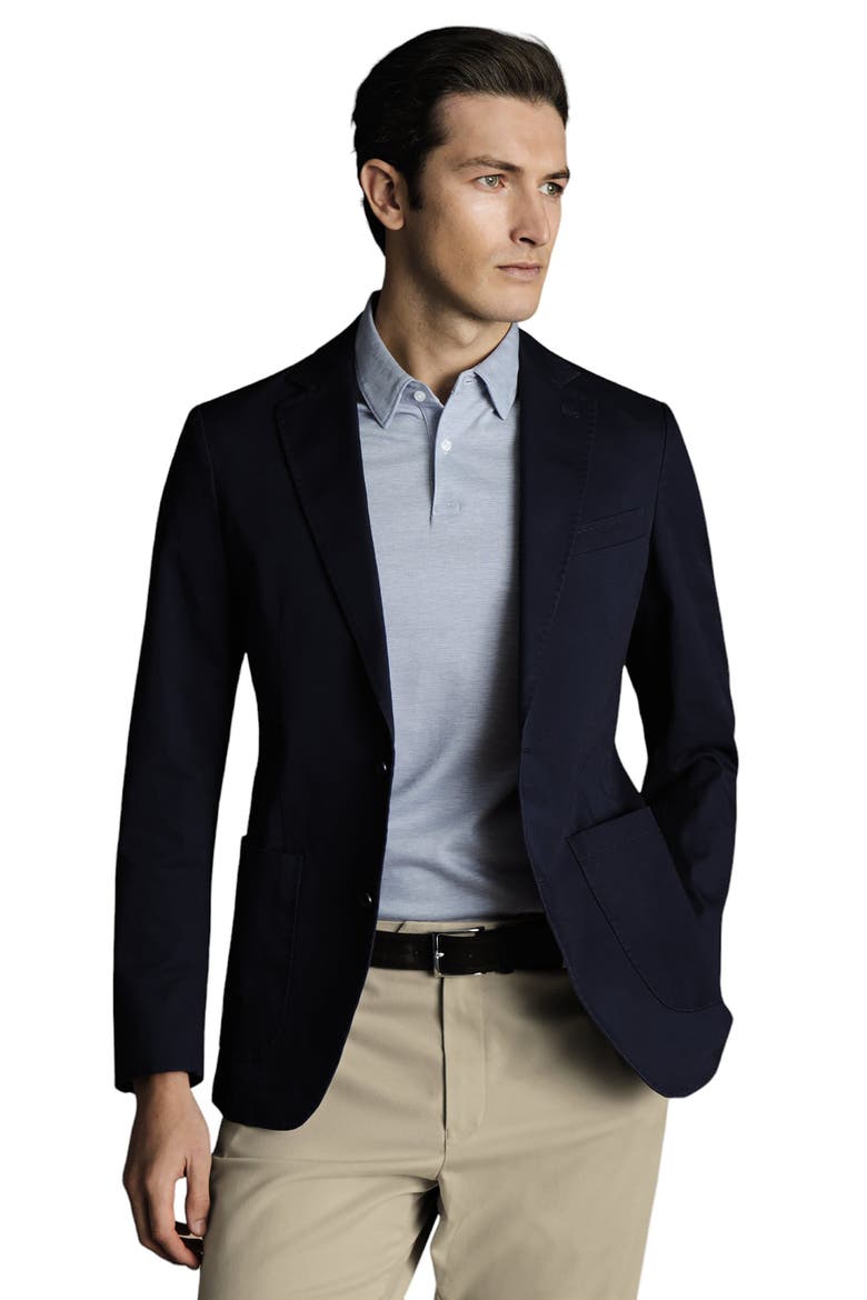 Cotton Stretch Slim Fit Jacket, Main, color, Navy