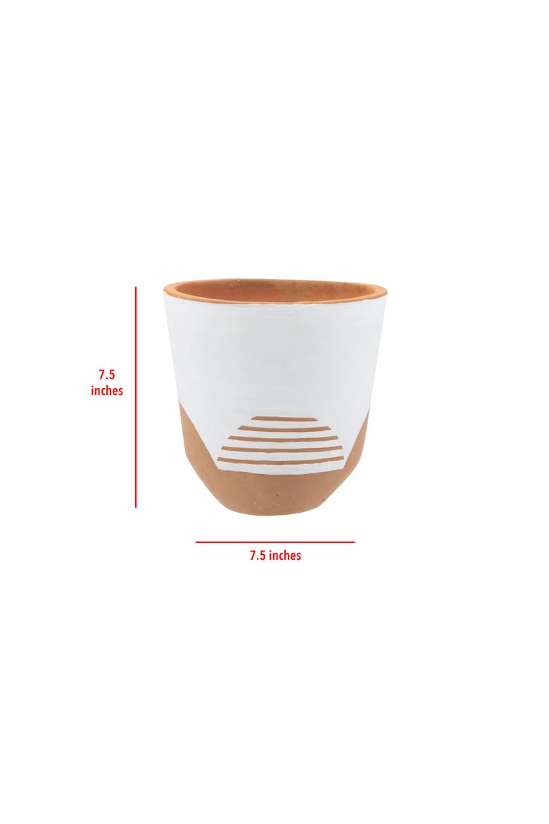 Large Natural Terracotta Painted Planter, Alternate, color, White