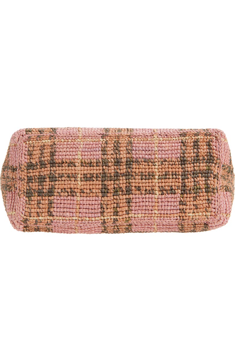 Burberry Small Margate Check Raffia Tote, Alternate, color, Pink Ip Check