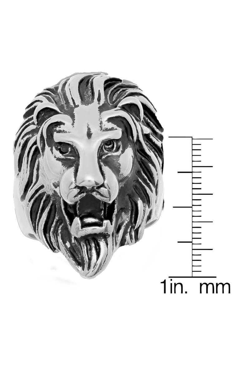 Men's Lion Head Ring, Alternate, color, SILVER