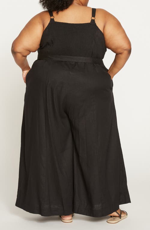 Universal Standard Promenade Sleeveless Linen Blend Jumpsuit In Black
