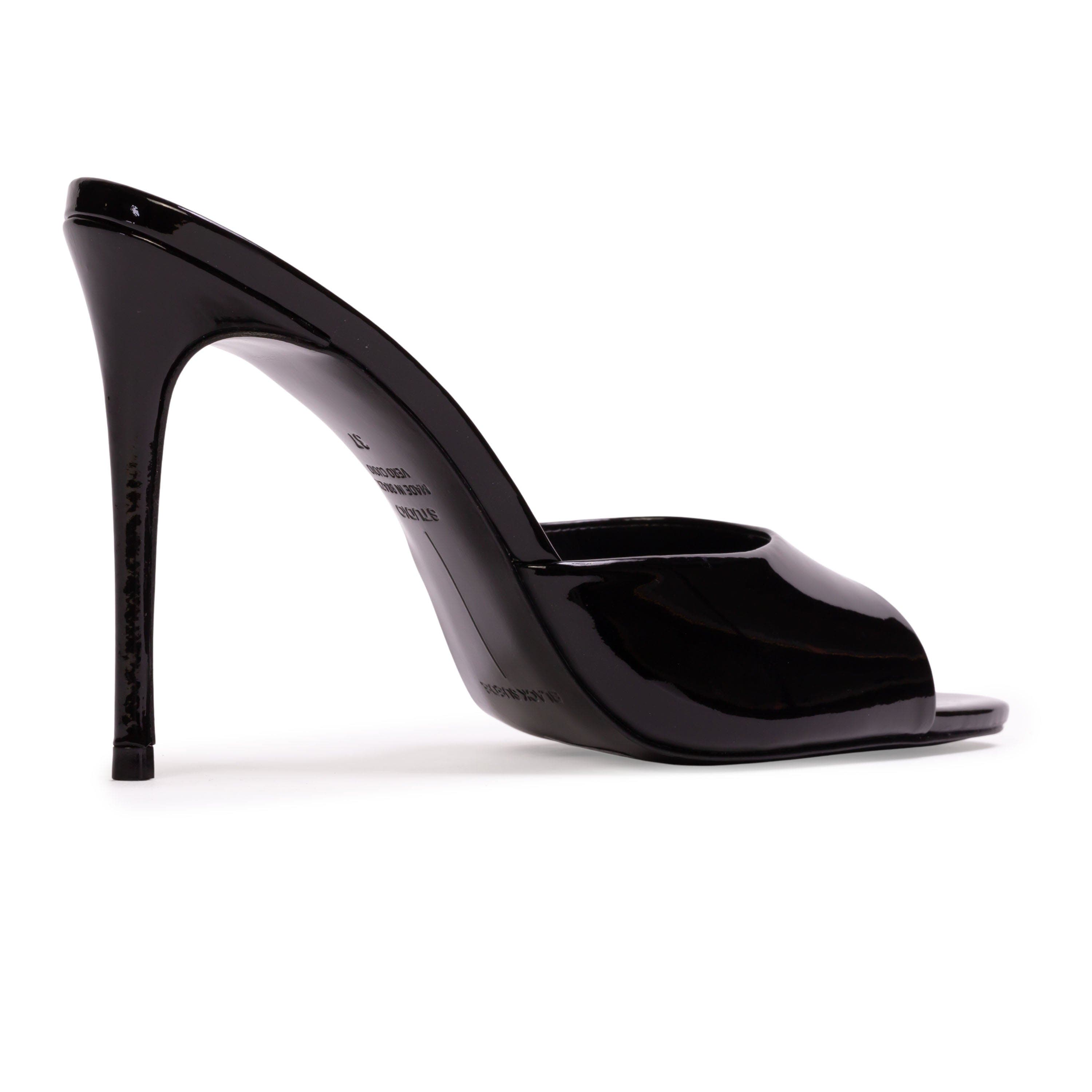 BLACK SUEDE STUDIO Jazz 100 Patent Mule, Alternate, color, Black Patent Leather