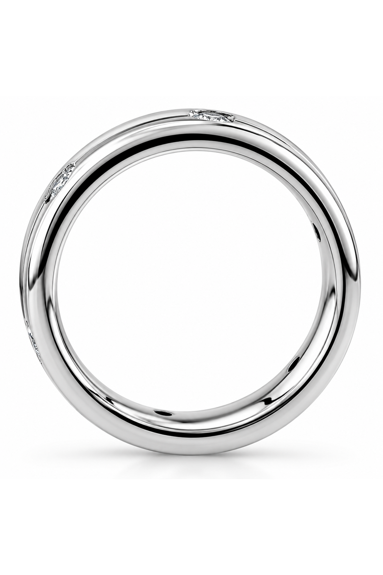 Men's 3/8ct Diamond 6.5mm Comfort Fit Ring Polished Tungsten Wedding Band, Alternate, color, Tungsten