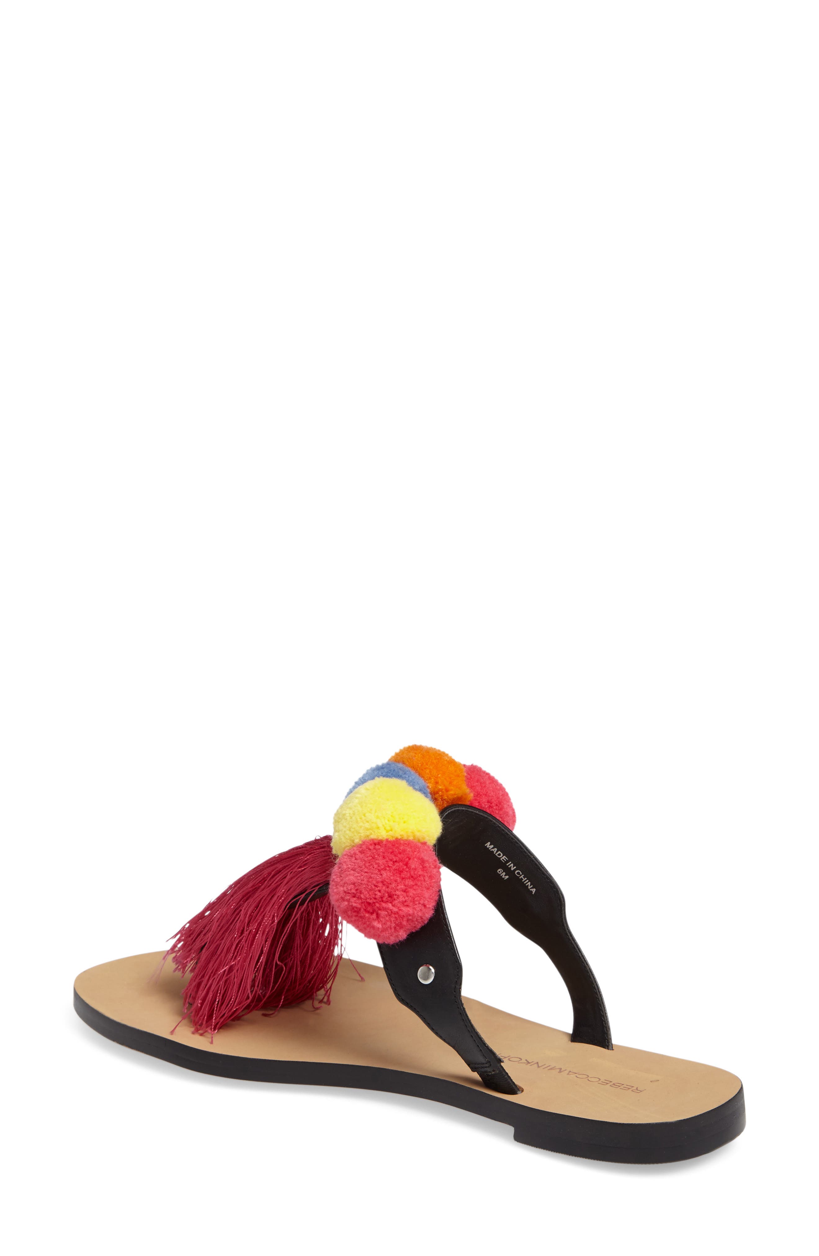 Rebecca Minkoff Erika Pompom Tassel Sandal, Alternate, color, 