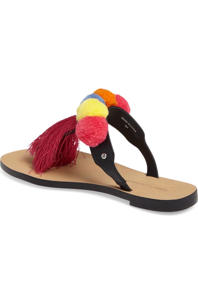 Rebecca Minkoff Erika Pompom Tassel Sandal, Alternate, color,