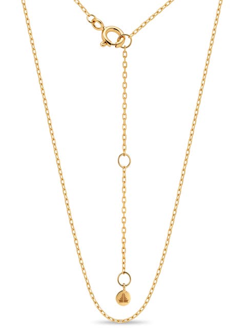 Cable Chain Necklace in 14K Gold Adjustable