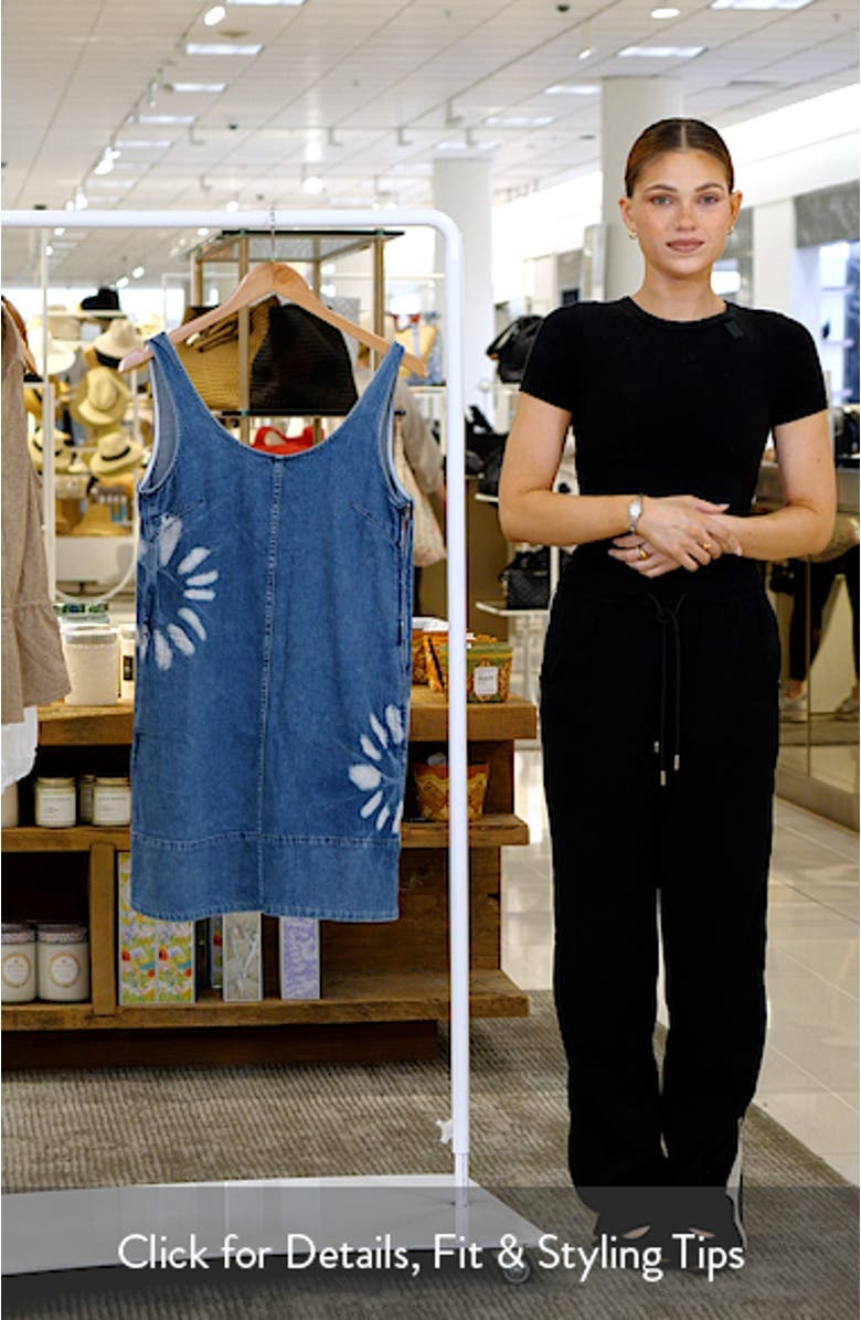 Shibori Scoop Neck Denim Mini Sundress, sales video thumbnail