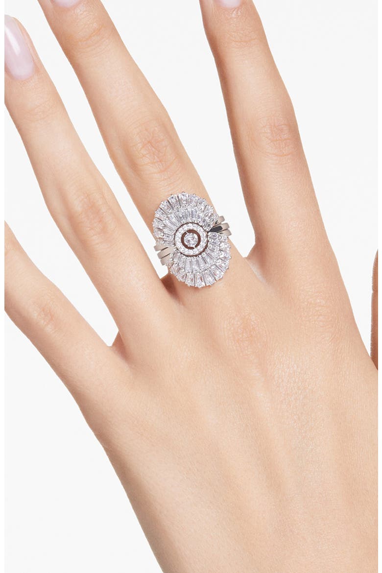 Set of 3 Idyllia Cubic Zirconia Cocktail Rings, Alternate, color, SILVER