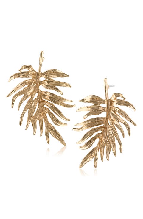 Feather Statement Stud Earrings