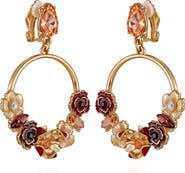 GUESS Floral Drop Clip-On Earrings