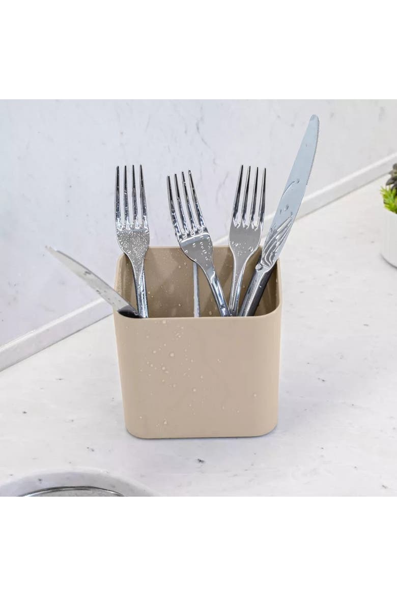 Durable Scratch Resistant Nonslip Utensil Holder with Removable Divider, Alternate, color, Beige