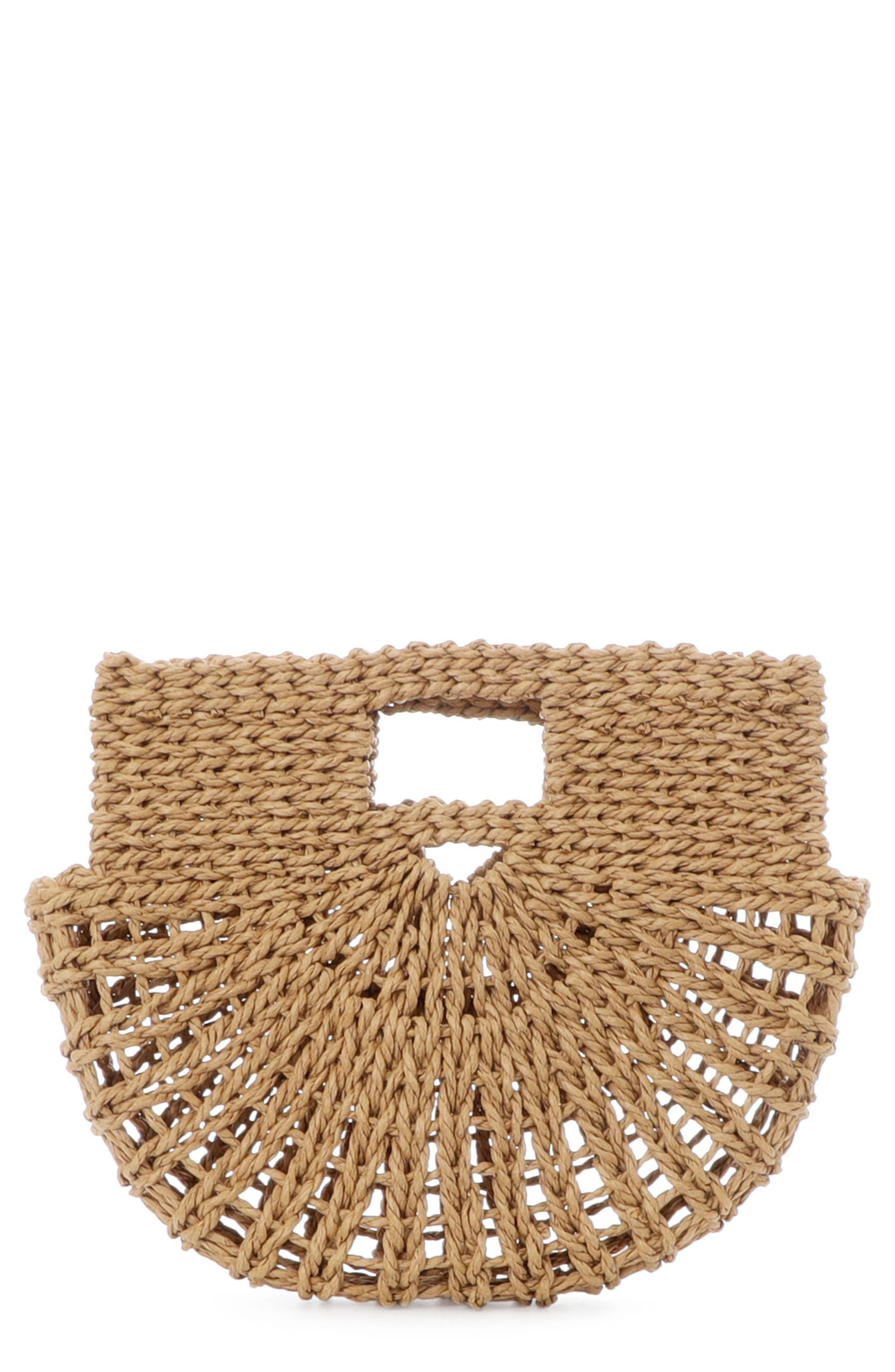 Adornia Straw Arc Clutch