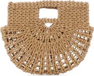 Adornia Straw Arc Clutch