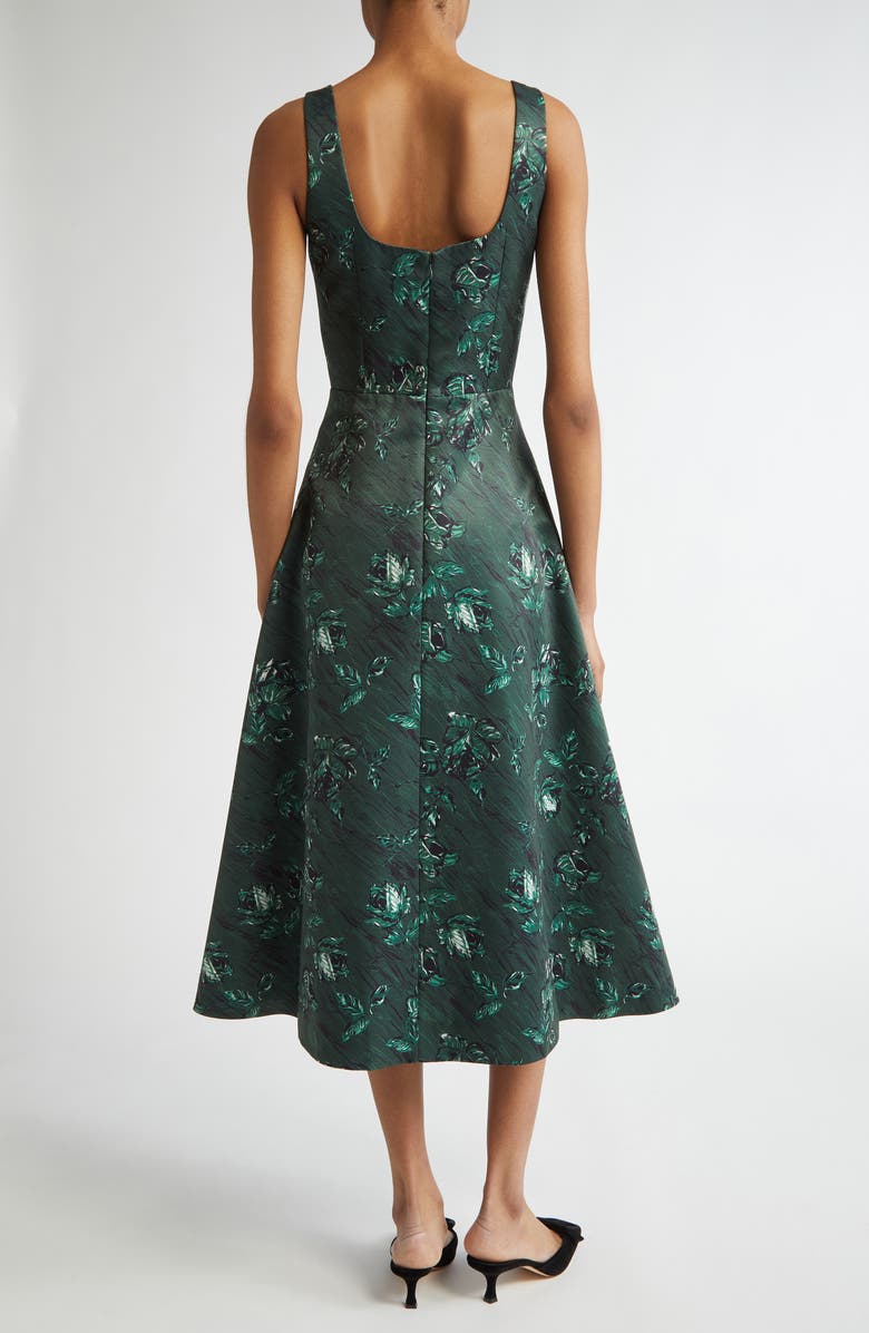 Emilia Wickstead Shiloh Floral Midi Dress, Alternate, color, 