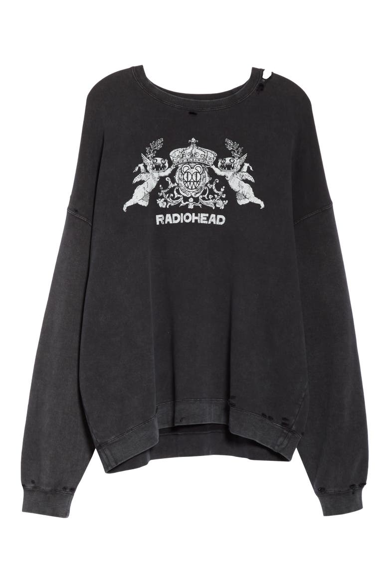 Bearhead Crest Graphic Sweatshirt, Alternate, color, ACID BLACK
