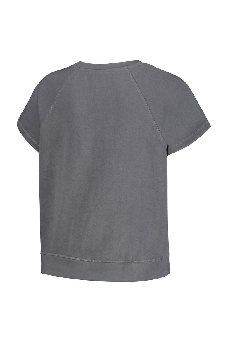 Women's The Wild Collective Gray Phoenix Suns Embroidered Fleece Raglan Short Sleeve Pullover Sweatshirt, Alternate, color, Gray