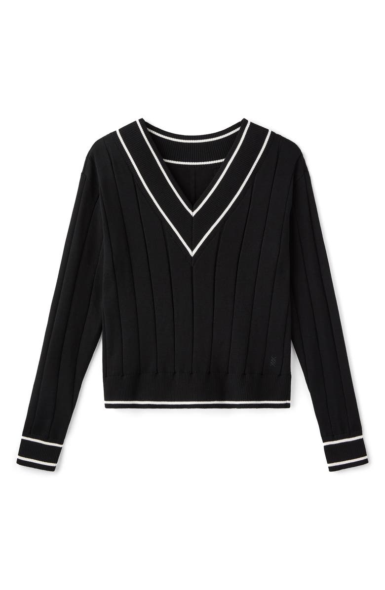 Rhone Varsity Rib Sweater, Alternate, color, Pure Black