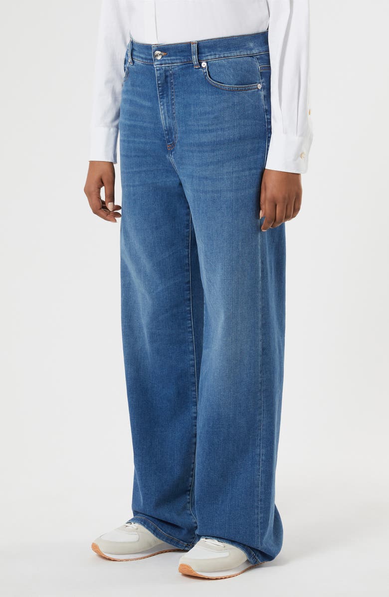Marina Rinaldi Wide Leg Jeans, Main, color, Navy