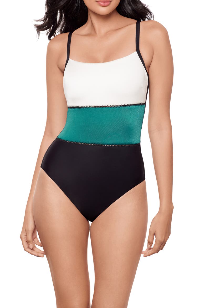 Spectra Trifecta One-Piece Swimsuit, Main, color, BLUE/ BLACK