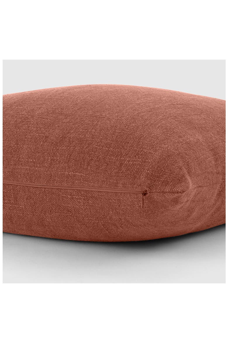 Stone Washed Cotton Throw Pillow, Alternate, color, TERRACOTTA