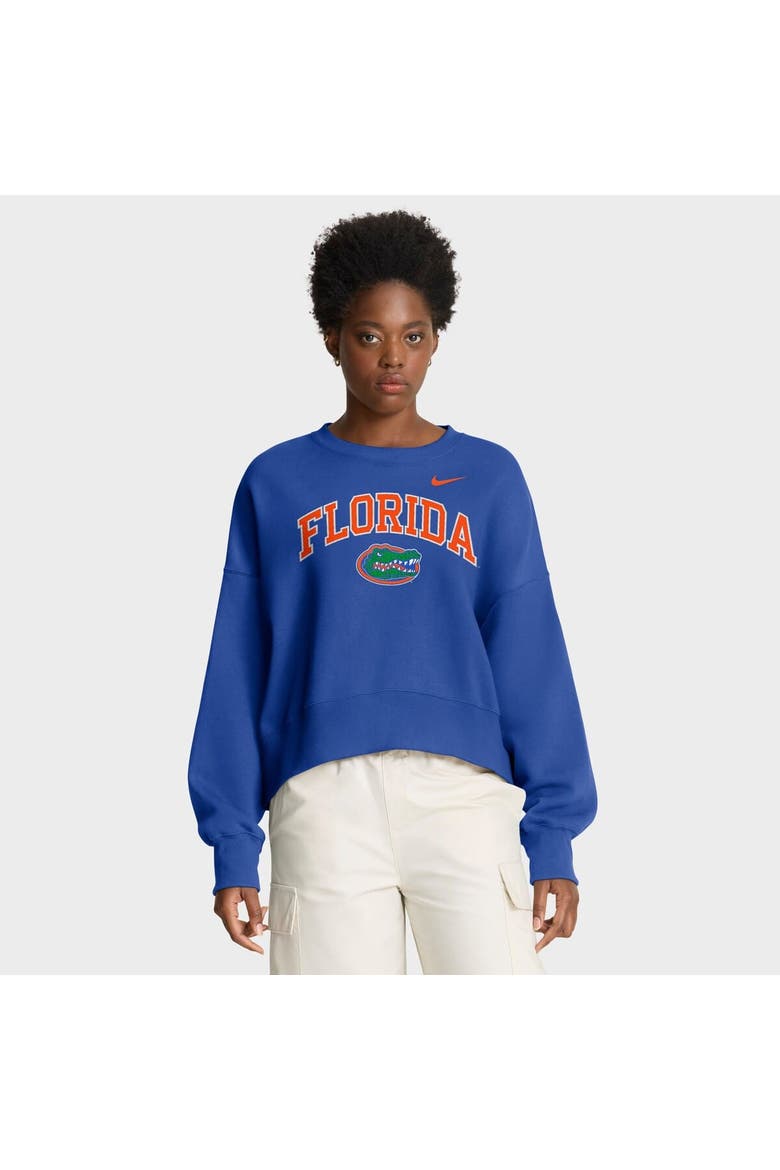 Women's Nike Royal Florida Gators Oversized Phoenix Arch Pullover Sweatshirt, Main, color, Royal