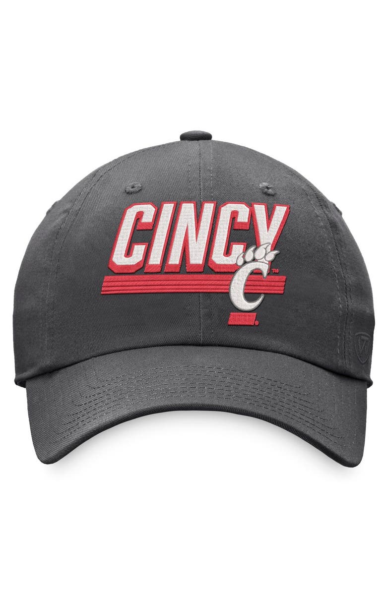 TOP OF THE WORLD Men's Top of the World Charcoal Cincinnati Bearcats Slice Adjustable Hat, Alternate, color, Charcoal