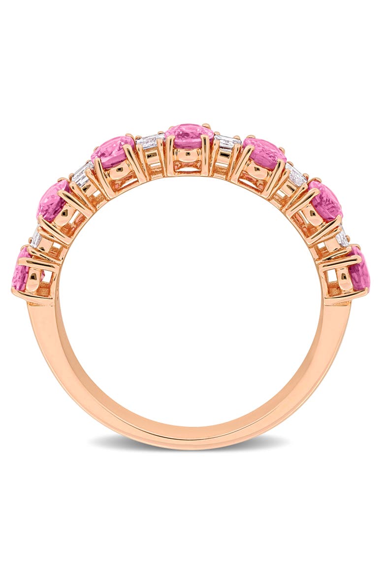 Sapphire & Diamond Anniversary Band 14k, Alternate, color, Pink Sapphire/Rose Gold