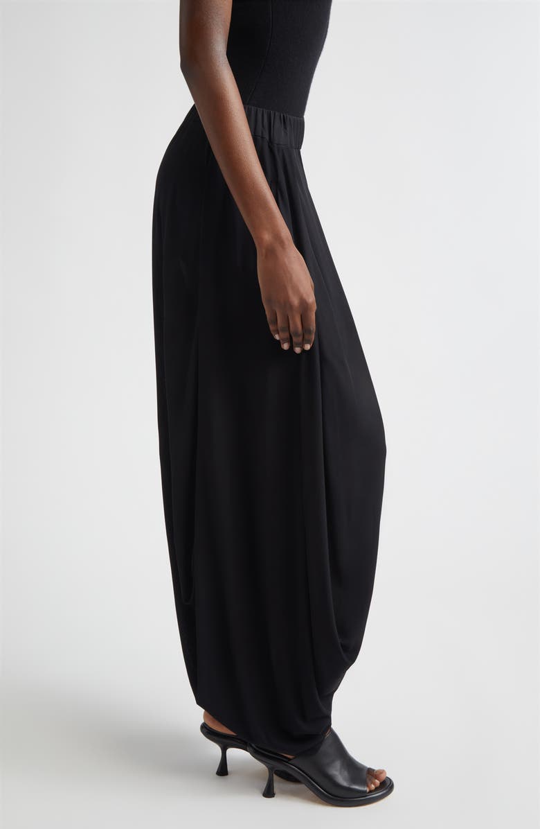 Michael Kors Collection Draped Georgette Jersey Trousers, Alternate, color, Black