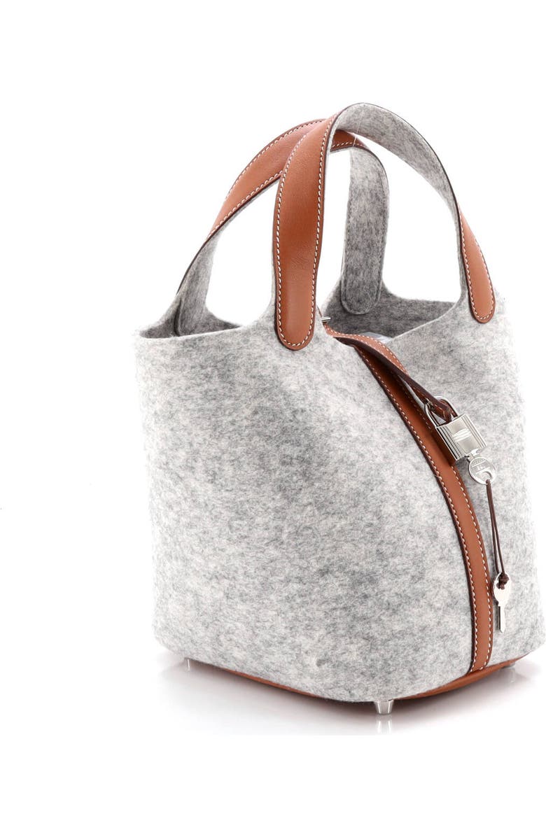 Pre-Owned Hermes Picotin Lock Bag Felt with Leather PM, Alternate, color, Gris Clair
