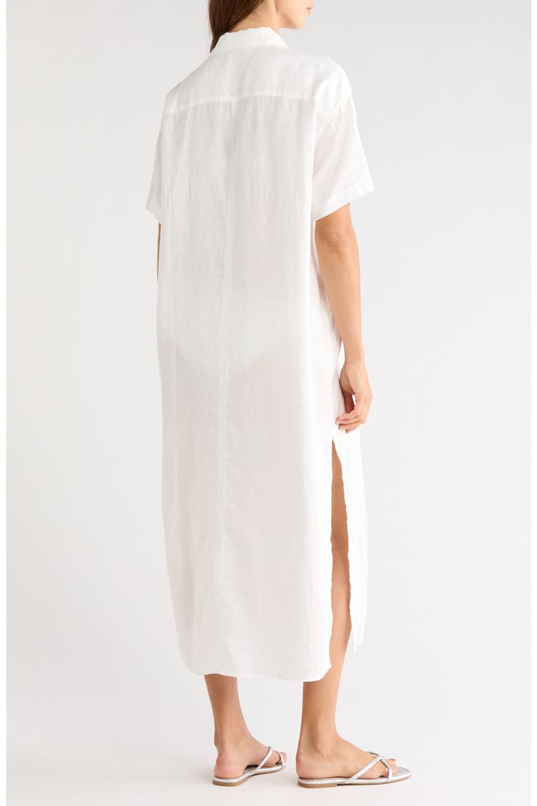 Getaway Linen Shirt Dress Cover-Up, Alternate, color, COCONUT WHITE