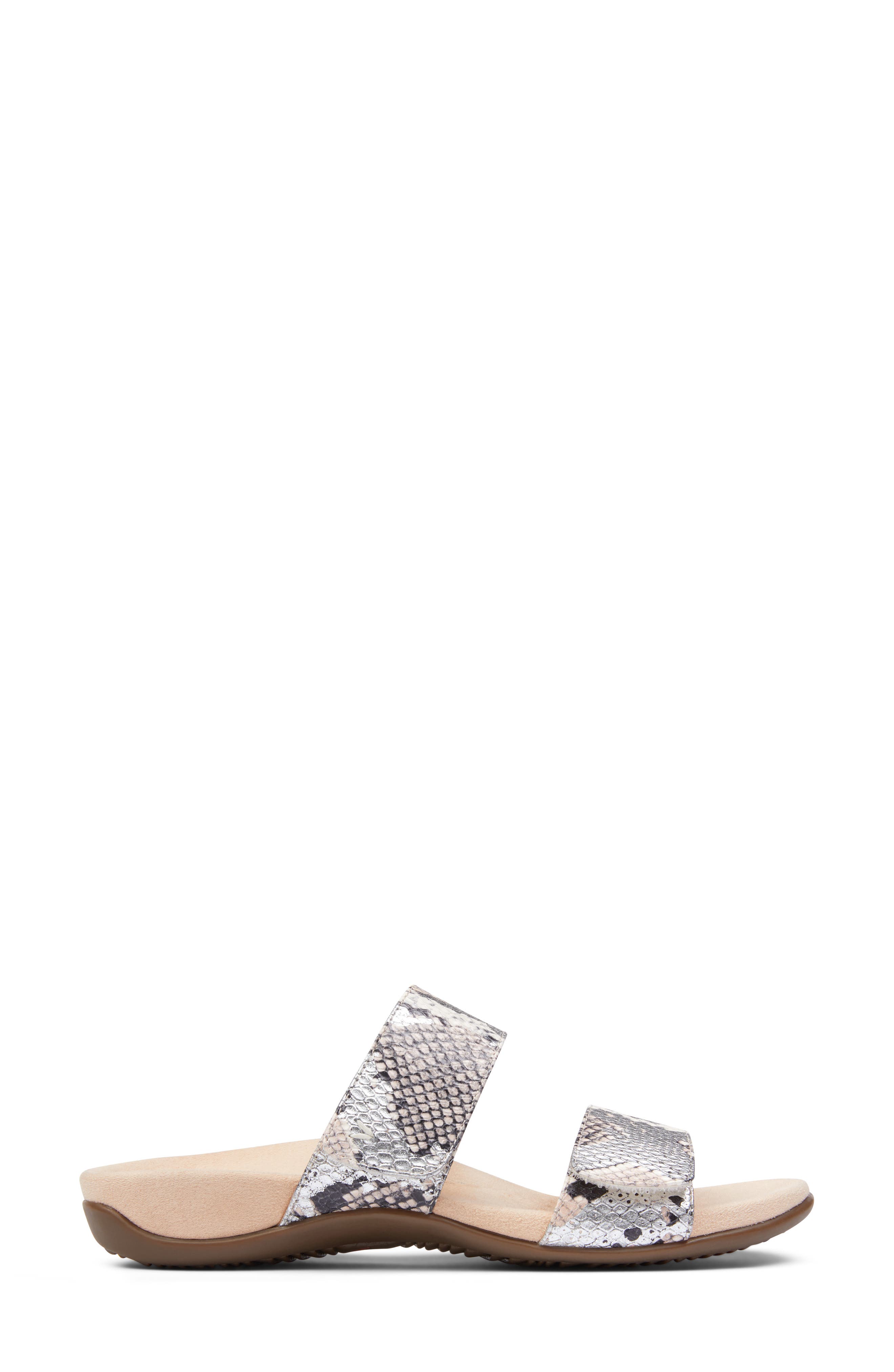 Randi Slide Sandal, Alternate, color, SILVER LEATHER