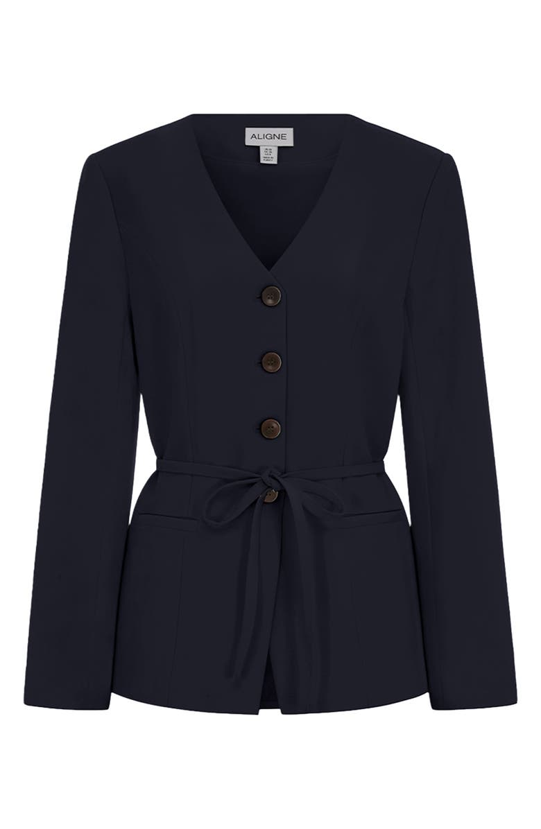 ALIGNE Parker Collarless Jacket, Main, color, Navy