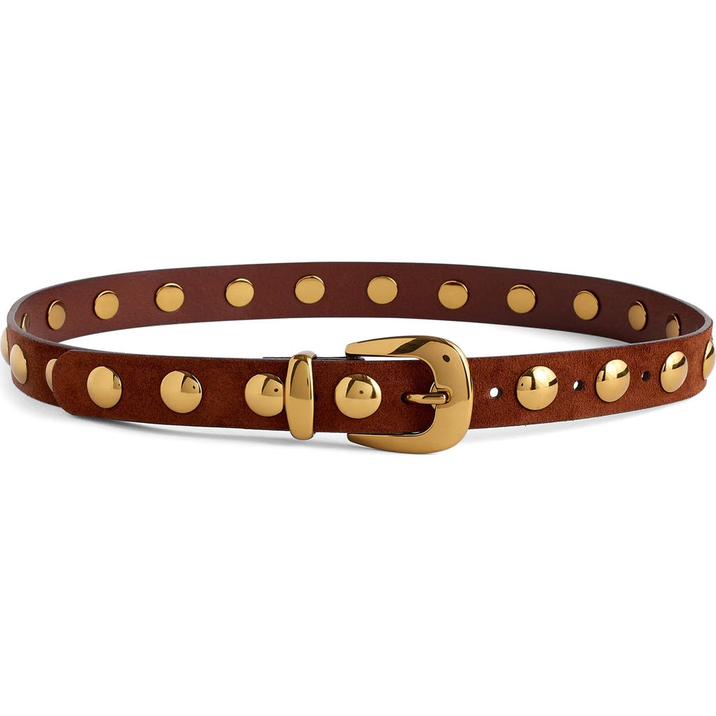 Madewell Studded Western Belt in Soft Mahogany at Nordstrom, Size Large