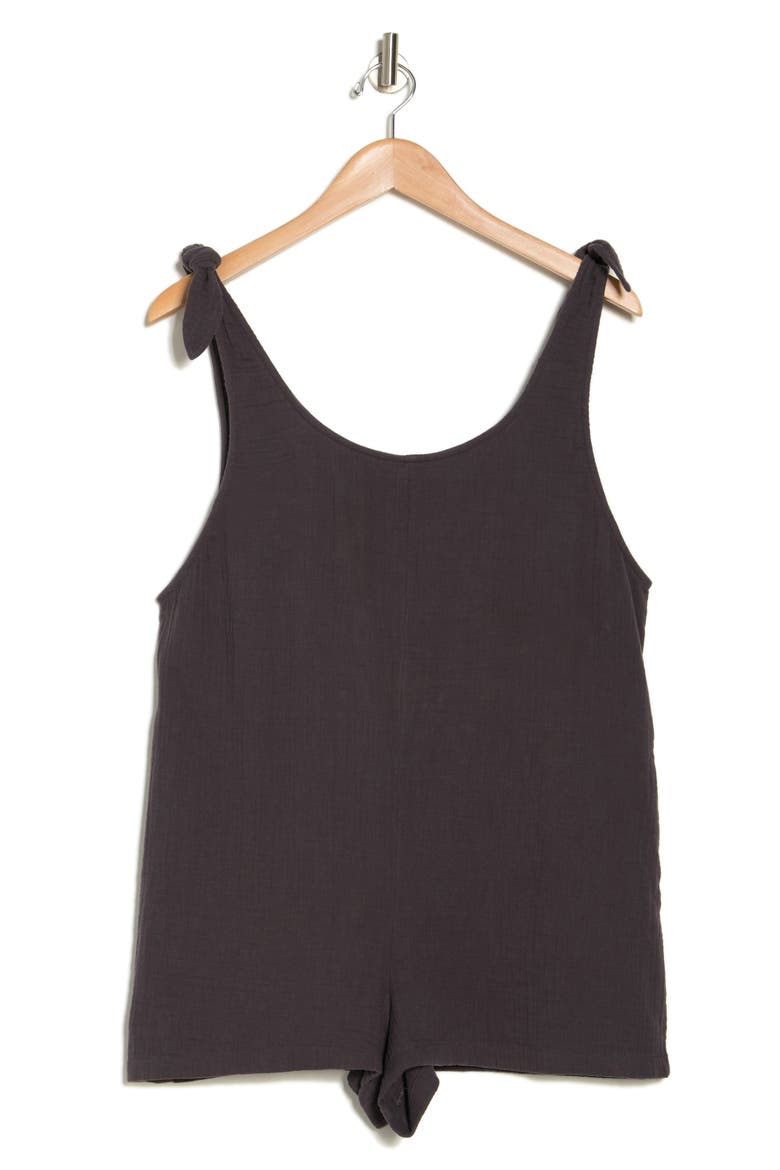 Weekend Tie Strap Romper, Alternate, color, GREY PHANTOM