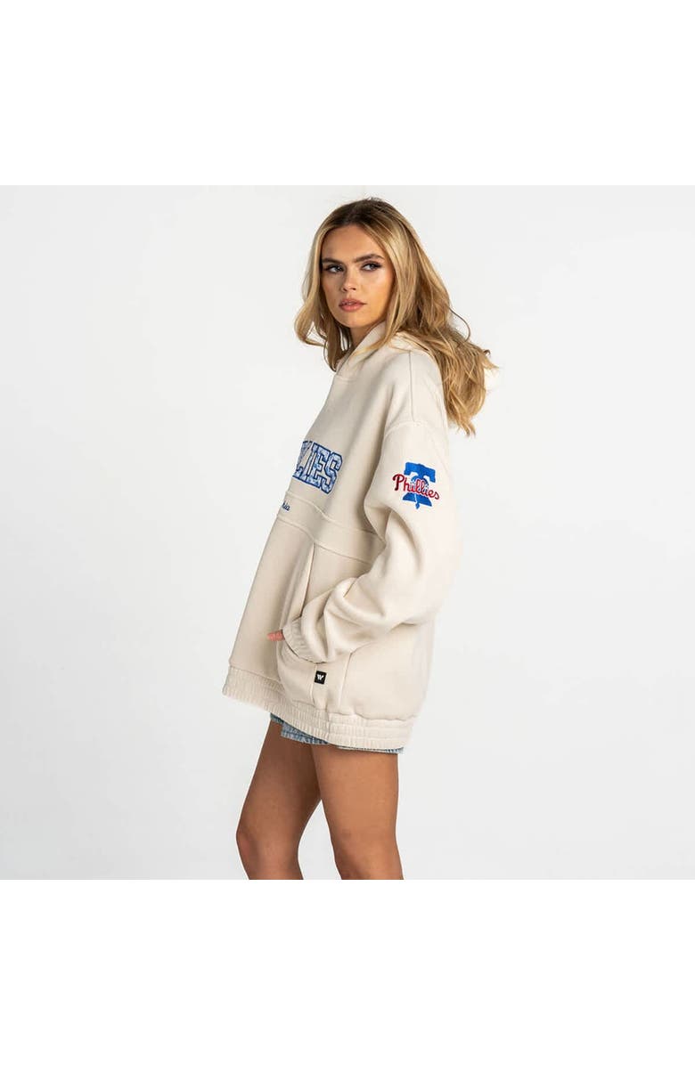 THE WILD COLLECTIVE Women's The Wild Collective  Cream Philadelphia Phillies Oversized Cord Hoodie, Alternate, color, Cream