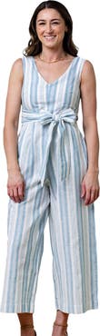 Hope & Henry Womens' Tie-Waist Wide Leg Jumpsuit