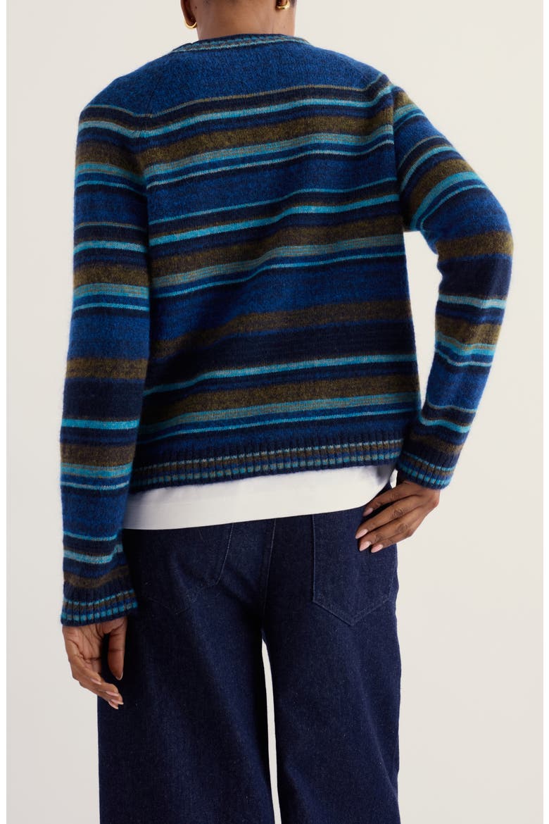 Quay Hill Striped Crewneck Sweater, Alternate, color, ADRIFT BRIGHT MARINE MIX