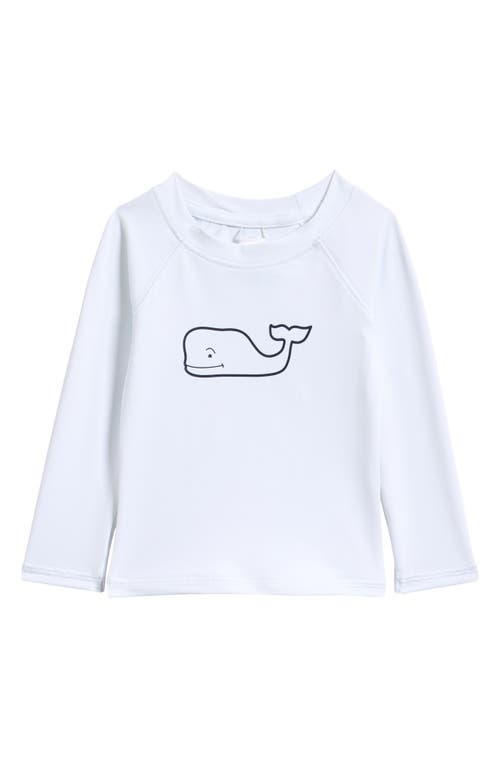 Vineyard Vines Raglan Long Sleeve Rashguard In White Cap