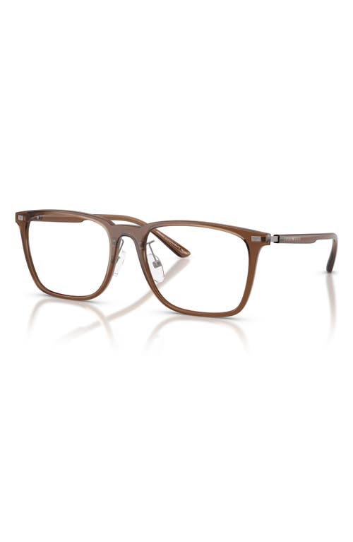 Emporio Armani 55mm Pillow Optical Glasses In Brown