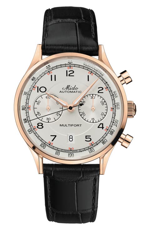 Multifort Patrimony Chronograph Leather Strap Watch