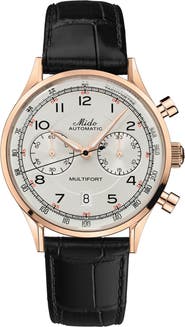 MIDO Multifort Patrimony Chronograph Leather Strap Watch