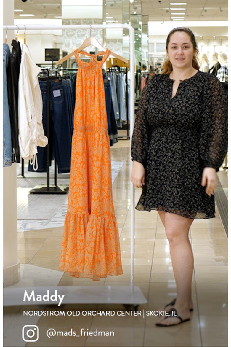 Floral Print Halter Neck Maxi Dress video