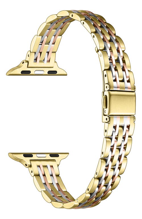 The Posh Tech Rainey Tricolor Apple Watch® Bracelet Watchband In Gold/silver/rose Gold