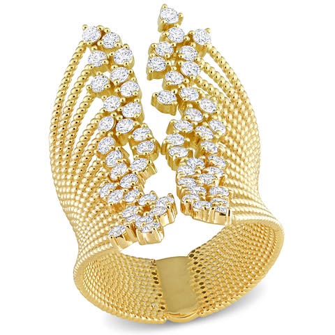 Diamond Multi-Row Open Ring 14k